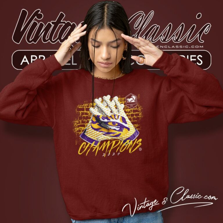 Lsu Tigers 2023 2024 Reliaquest Bowl Champions Gloves Sweatshirt Lsu Tigers 2023 2024 Reliaquest Bowl Champions Gloves Sweatshirt