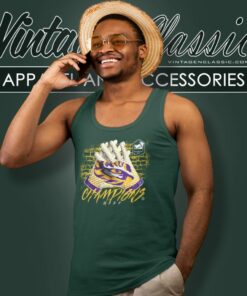 Lsu Tigers 2023 2024 Reliaquest Bowl Champions Gloves Tank Top Racerback