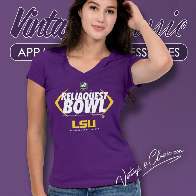 Lsu Tigers 2024 Reliaquest Bowl V Neck TShirt Lsu Tigers 2024 Reliaquest Bowl V Neck TShirt