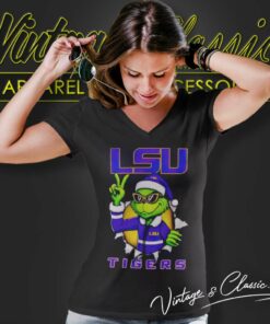 Lsu Tigers Grinch Christmas V Neck TShirt