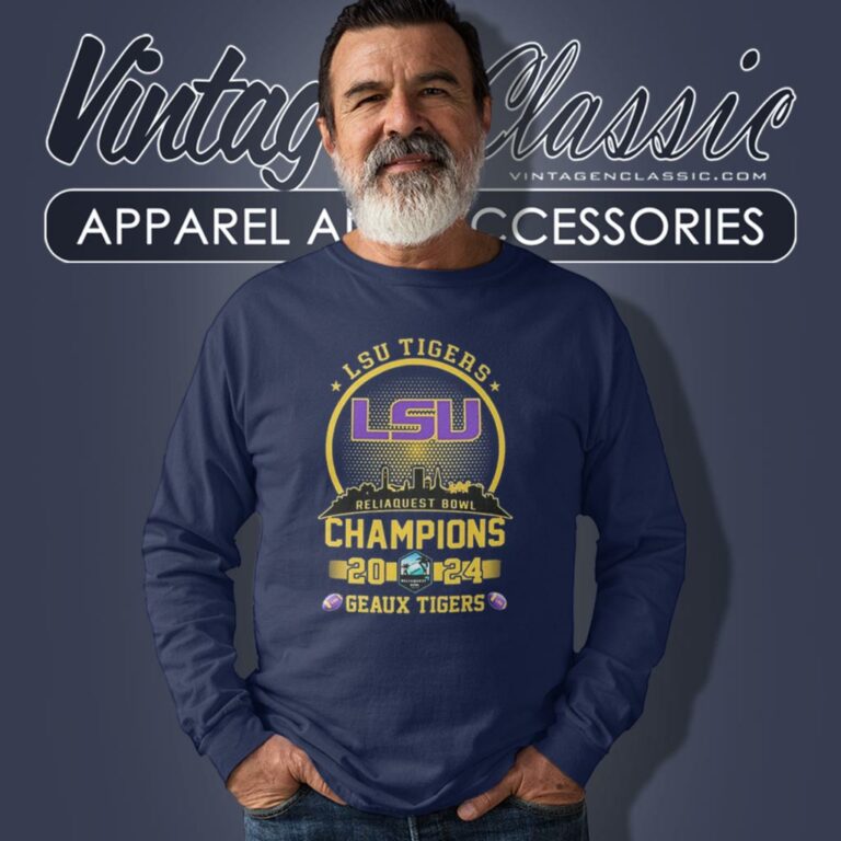 Lsu Tigers Reliaquest Bowl Champions 2024 Skyline Geaux Tigers Long Sleeve Tee Lsu Tigers Reliaquest Bowl Champions 2024 Skyline Geaux Tigers Long Sleeve Tee