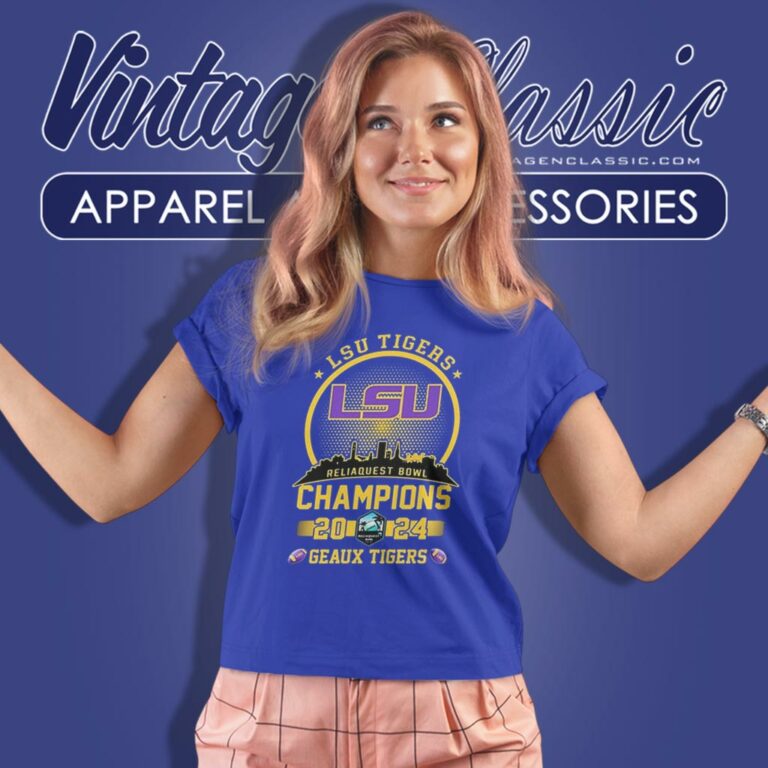 Lsu Tigers Reliaquest Bowl Champions 2024 Skyline Geaux Tigers Women T Shirt Lsu Tigers Reliaquest Bowl Champions 2024 Skyline Geaux Tigers Women T Shirt
