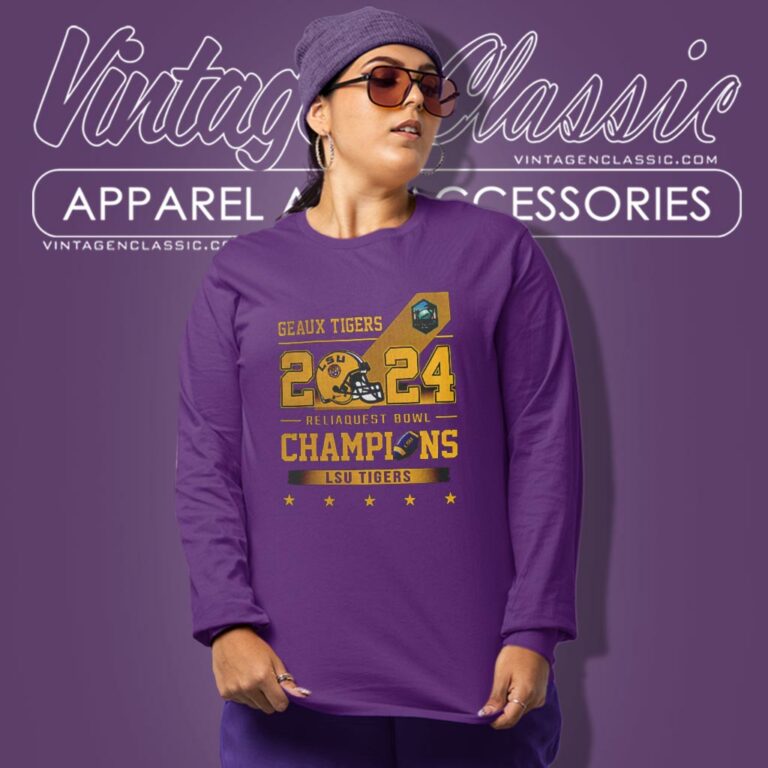 Lsu Tigers Skyline 2023 2024 Reliaquest Bowl Champions Geaux Tigers Long Sleeve Tee Lsu Tigers Skyline 2023 2024 Reliaquest Bowl Champions Geaux Tigers Long Sleeve Tee
