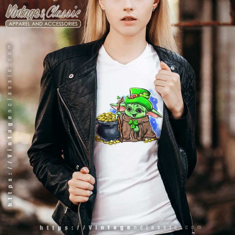 Lucky Irish Baby Yoda St Patricks Day Vneck Lucky Irish Baby Yoda St Patricks Day Vneck