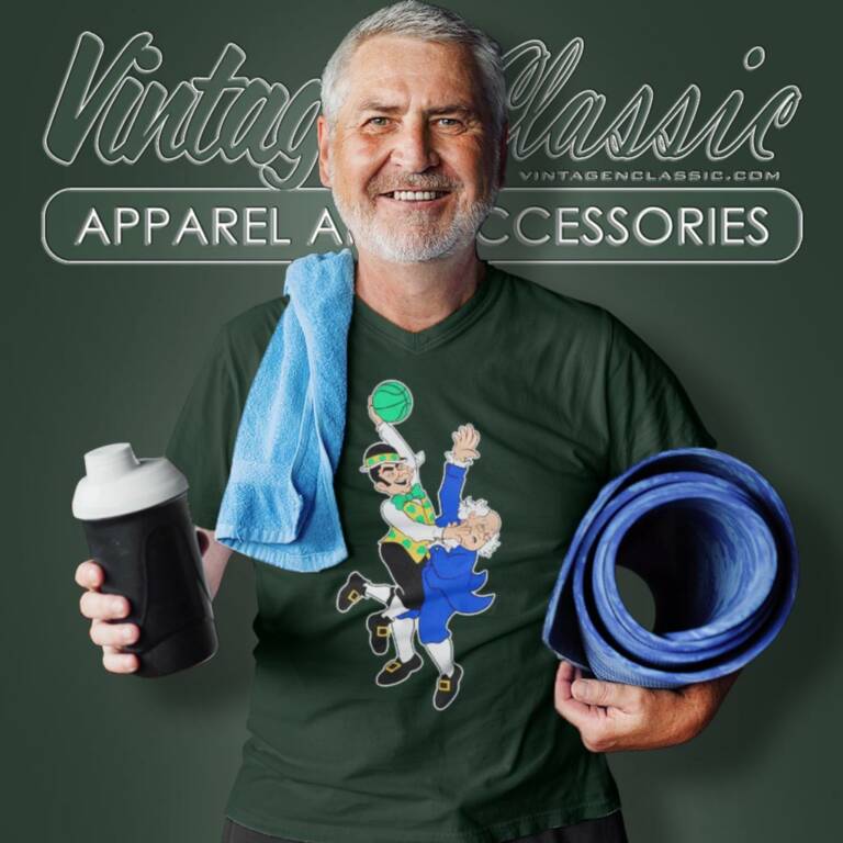 Lucky The Leprechaun Boston Celtics Dunk V Neck TShirt Lucky The Leprechaun Boston Celtics Dunk V Neck TShirt