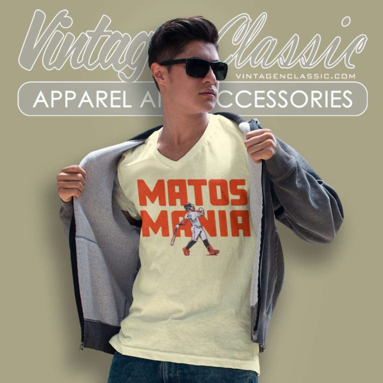Luis Matos 29 San Francisco Giants Matos Mania V Neck TShirt Luis Matos 29 San Francisco Giants Matos Mania V Neck TShirt