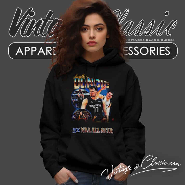Luka Doncic 3x All Star Vintage Basketball Hoodie Luka Doncic 3x All Star Vintage Basketball Hoodie