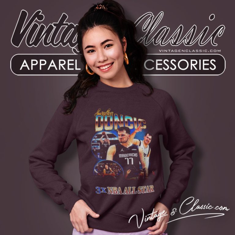 Luka Doncic 3x All Star Vintage Basketball Sweatshirt Luka Doncic 3x All Star Vintage Basketball Sweatshirt