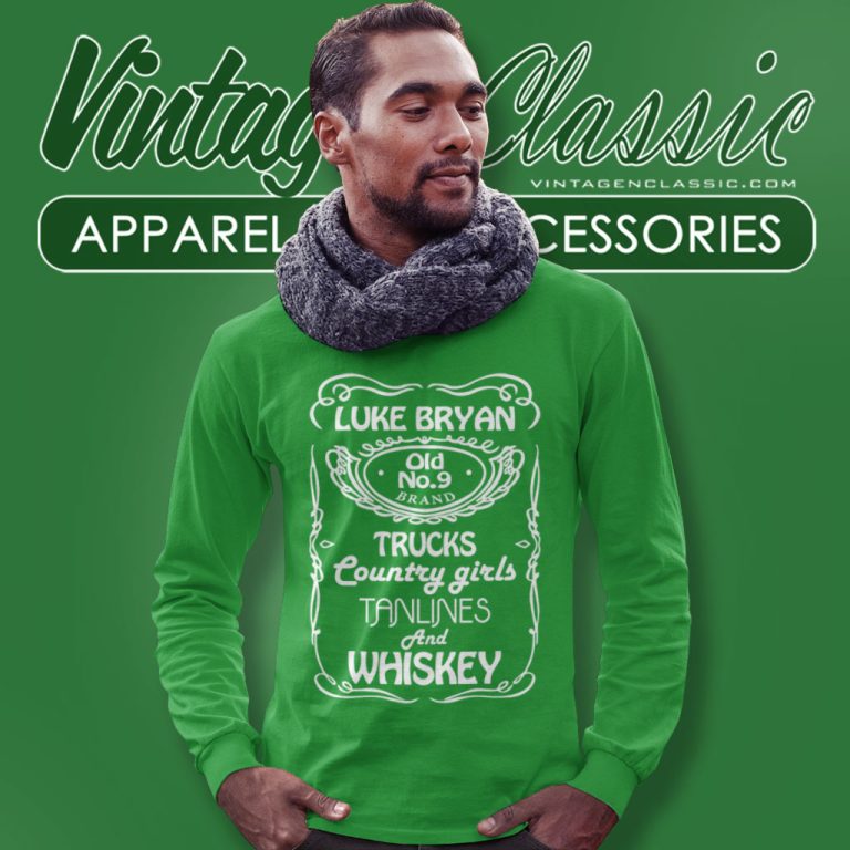 Luke Bryan Old 9 Brand Tanlines Whiskey Long Sleeve Tee Luke Bryan Old 9 Brand Tanlines Whiskey Long Sleeve Tee