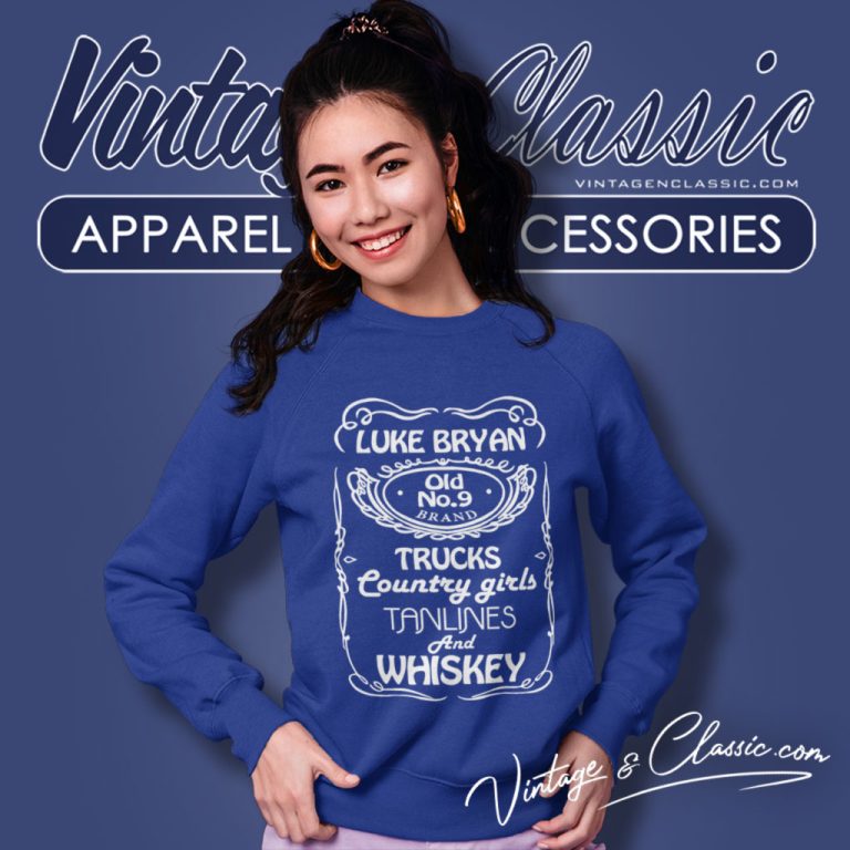 Luke Bryan Old 9 Brand Tanlines Whiskey Sweatshirt Luke Bryan Old 9 Brand Tanlines Whiskey Sweatshirt