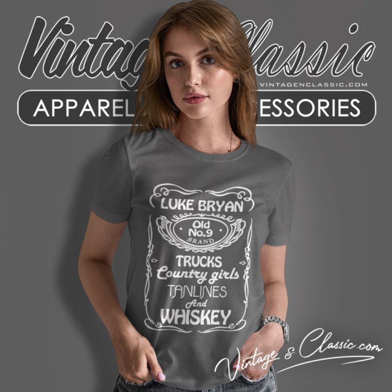 Luke Bryan Old 9 Brand Tanlines Whiskey Women T Shirt Luke Bryan Old 9 Brand Tanlines Whiskey Women T Shirt