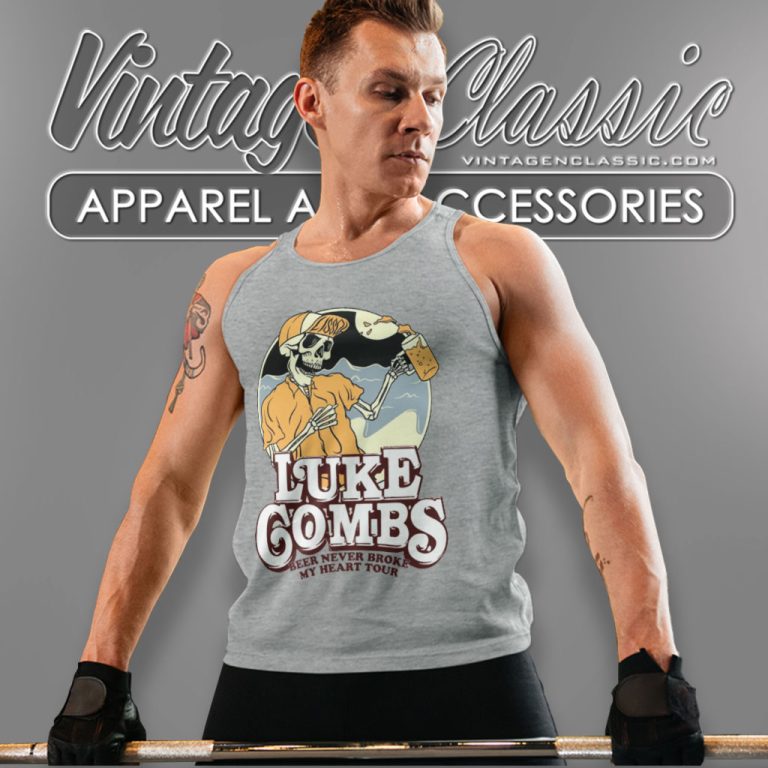 Luke Combs Beer Never Broke My Heart Tour Tank Top Racerback Luke Combs Beer Never Broke My Heart Tour Tank Top Racerback