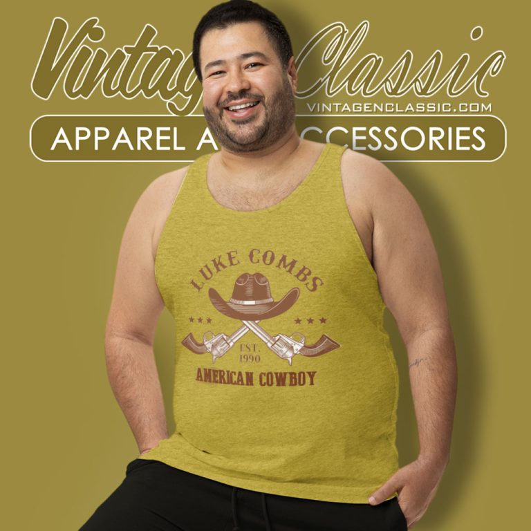 Luke Combs Shirt Est 1990 American Cowboy Tank Top Racerback Luke Combs Shirt Est 1990 American Cowboy Tank Top Racerback