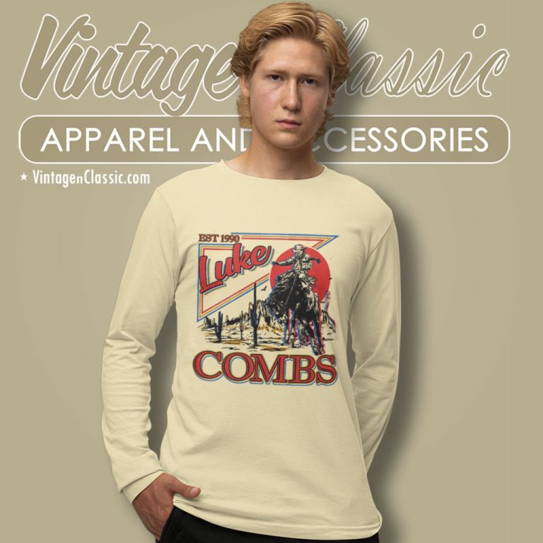 Luke Combs Shirt Est 1990 Cowboy Long Sleeve Tee 2 Luke Combs Shirt Est 1990 Cowboy Long Sleeve Tee 2