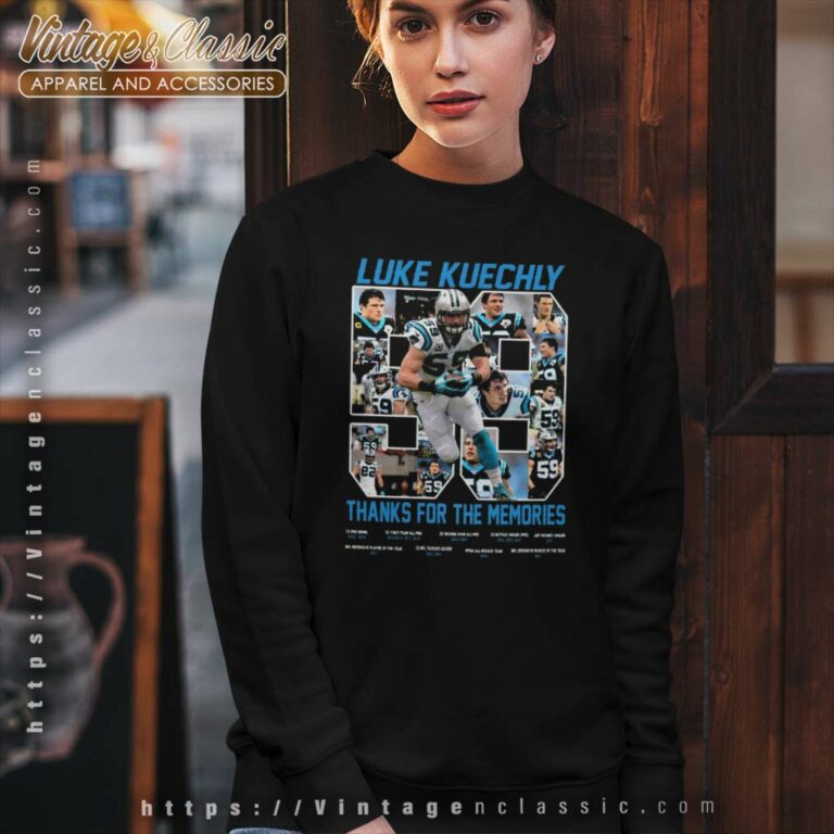 Luke Kuechly 59 Thanks For The Memories Sweatshirt Luke Kuechly 59 Thanks For The Memories Sweatshirt