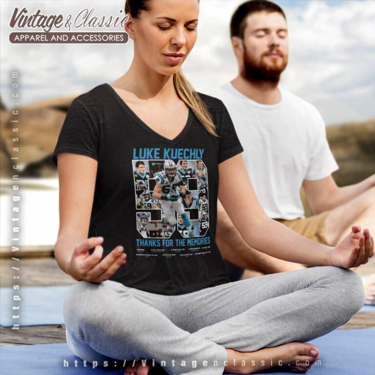 Luke Kuechly 59 Thanks For The Memories V Neck TShirt Luke Kuechly 59 Thanks For The Memories V Neck TShirt