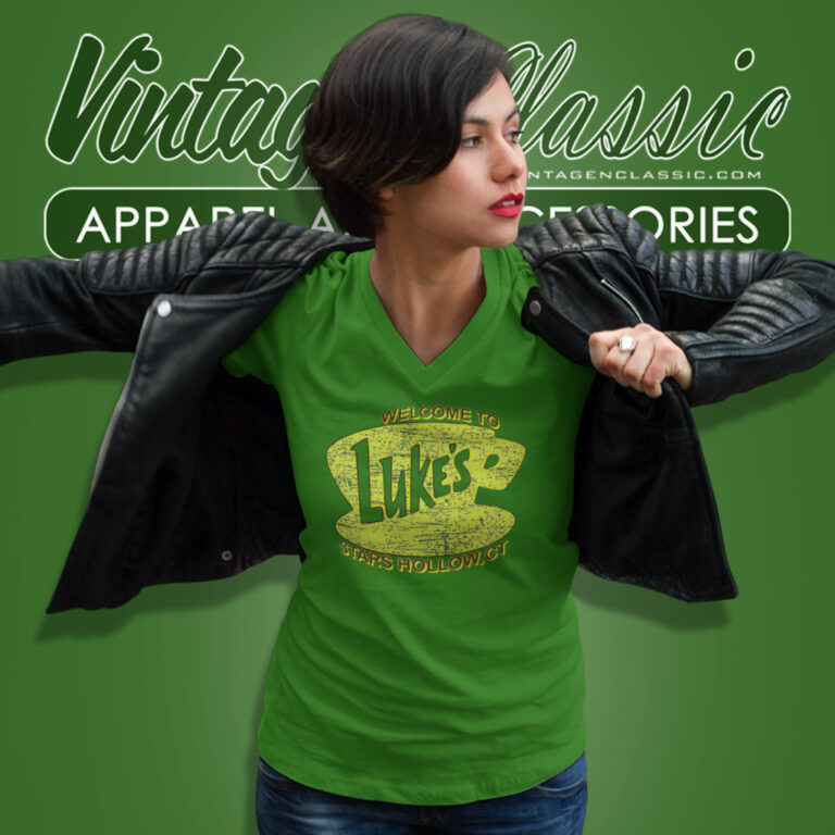 Lukes Diner Stars Hollow Shirt Gilmore Girls V Neck TShirt Lukes Diner Stars Hollow Shirt Gilmore Girls V Neck TShirt