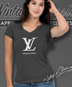 Lv Longlive Virgil Logo V Neck TShirt