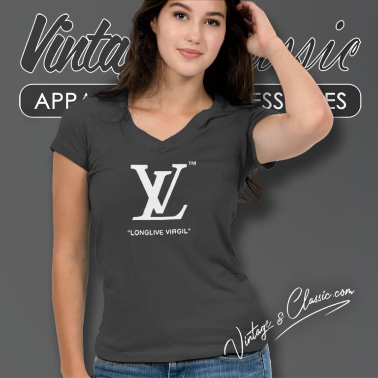 Lv Longlive Virgil Logo V Neck TShirt Lv Longlive Virgil Logo V Neck TShirt