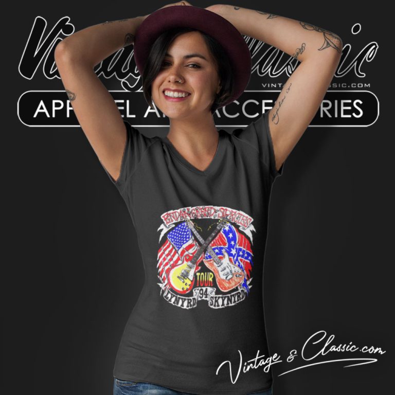 Lynyrd Skynyrd Shirt Endangered Species Tour V Neck TShirt Lynyrd Skynyrd Shirt Endangered Species Tour V Neck TShirt