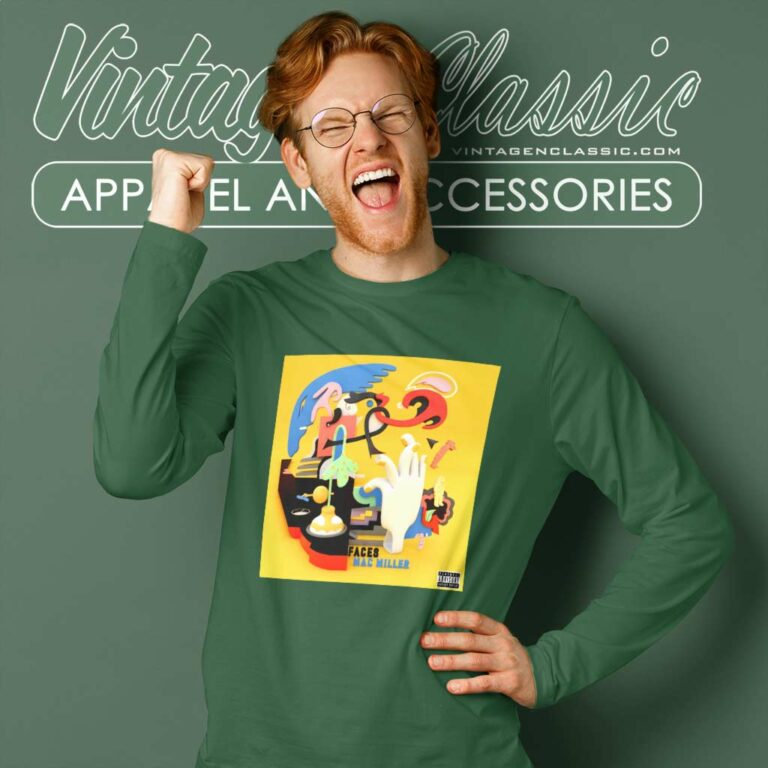 Mac Miller Faces Adult Long Sleeve Tee Mac Miller Faces Adult Long Sleeve Tee