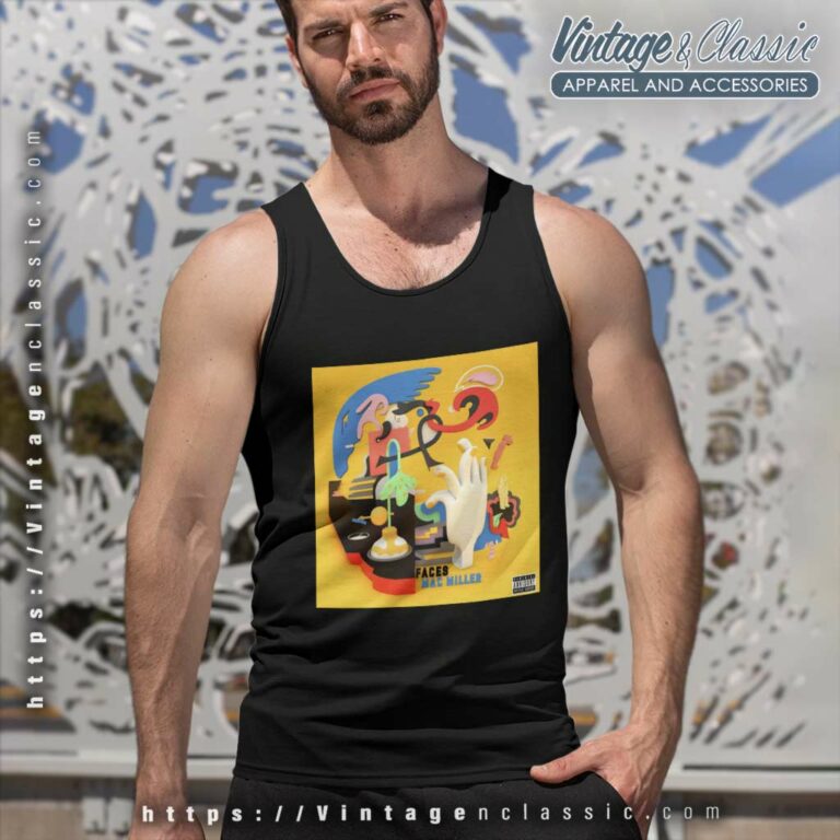 Mac Miller Faces Adult Tank Top Racerback Mac Miller Faces Adult Tank Top Racerback