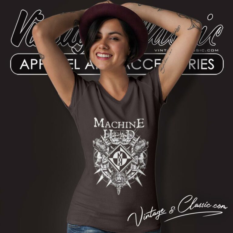 Machine Head Lion Crest V Neck TShirt Machine Head Lion Crest V Neck TShirt
