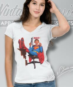 Mad Magazine Superman V Neck TShirt
