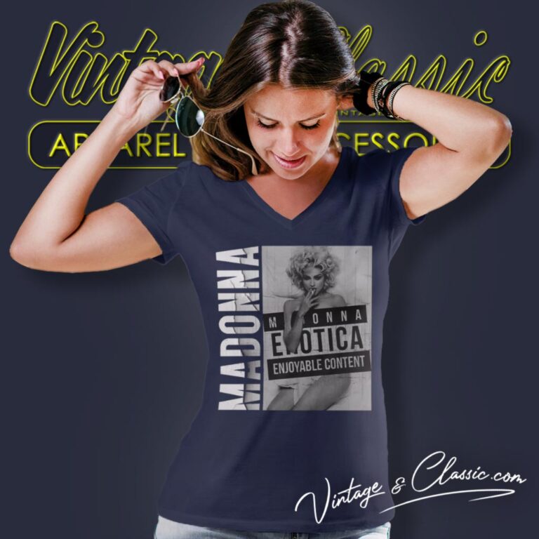 Madonna Enotica Enjoyable Content V Neck TShirt Madonna Enotica Enjoyable Content V Neck TShirt