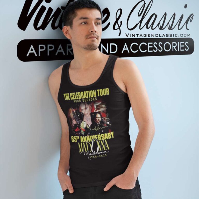 Madonna Four Decades The Celebration Tour Tank Top Racerback Madonna Four Decades The Celebration Tour Tank Top Racerback