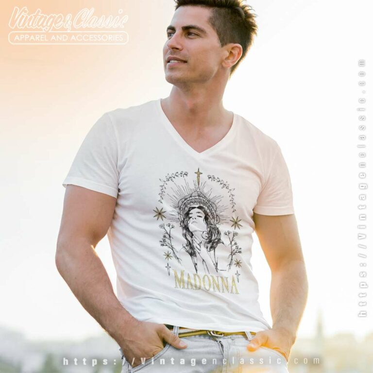 Madonna Like A Prayer Sketch V Neck TShirt Madonna Like A Prayer Sketch V Neck TShirt