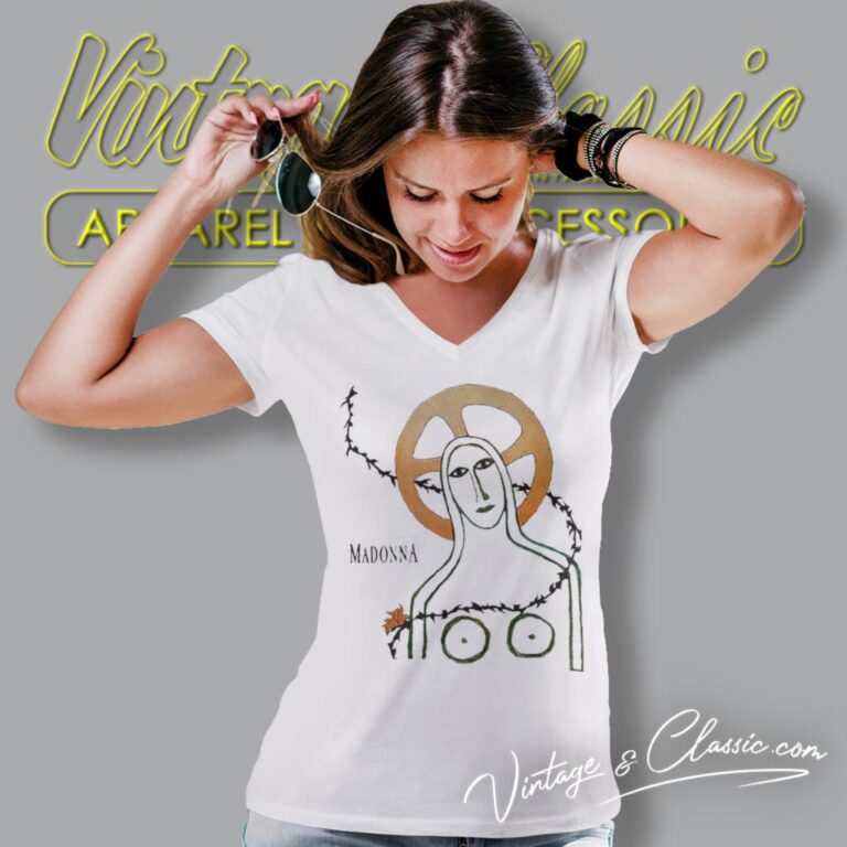 Madonna Like A Prayer V Neck TShirt Madonna Like A Prayer V Neck TShirt
