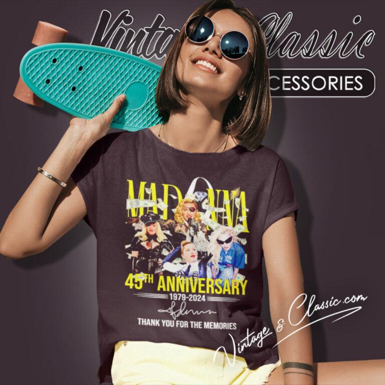 Madonna Shirt 45th Anniversary 1979 2024 Thank You For The Memories Women T Shirt Madonna Shirt 45th Anniversary 1979 2024 Thank You For The Memories Women T Shirt