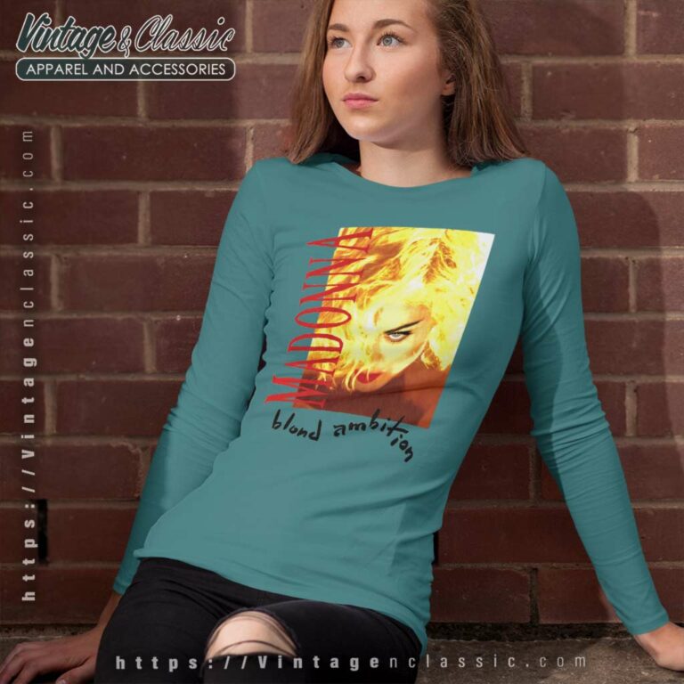 Madonna Shirt Blond Ambition World Tour Long Sleeve Tee Madonna Shirt Blond Ambition World Tour Long Sleeve Tee