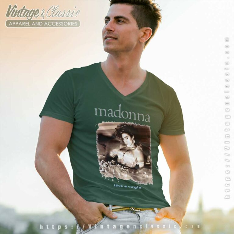 Madonna Shirt Like A Virgin Tour 2023 V Neck TShirt Madonna Shirt Like A Virgin Tour 2023 V Neck TShirt