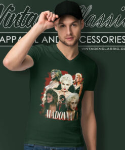 Madonna Shirt Queen Bootleg Rap 90s Style V Neck TShirt