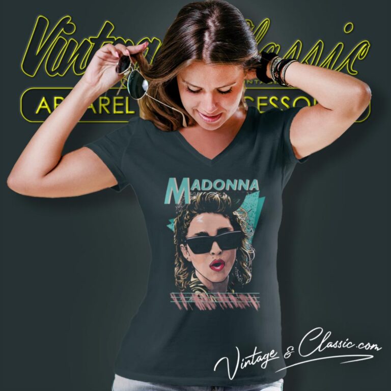 Madonna Shirt Queen Of Pop V Neck TShirt Madonna Shirt Queen Of Pop V Neck TShirt