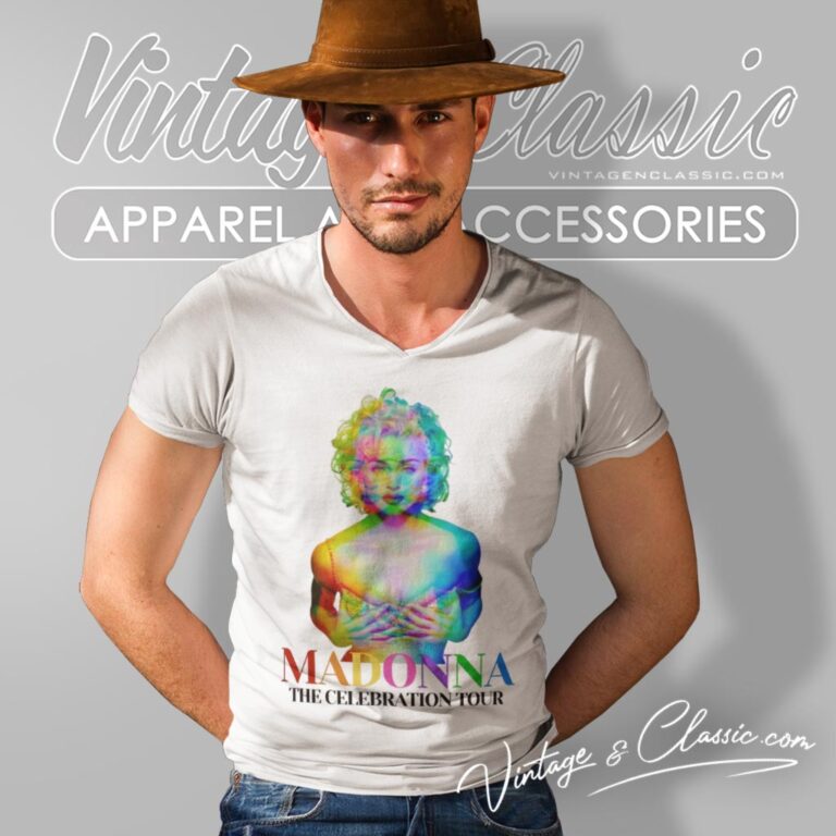 Madonna Shirt The Celebration Tour 2024 V Neck TShirt Madonna Shirt The Celebration Tour 2024 V Neck TShirt