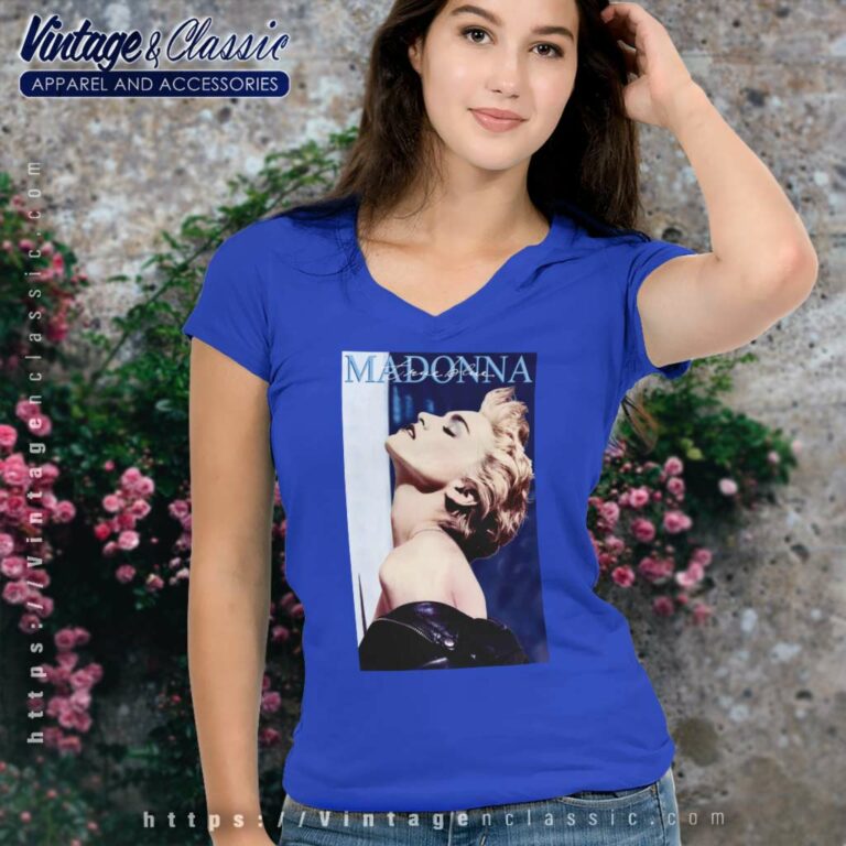 Madonna Shirt True Blue V Neck TShirt Madonna Shirt True Blue V Neck TShirt