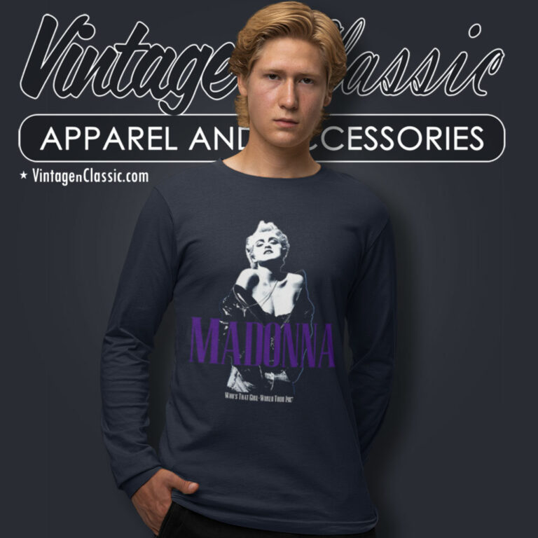 Madonna Shirt Whos That Girl World Tour 1987 Long Sleeve Tee Madonna Shirt Whos That Girl World Tour 1987 Long Sleeve Tee