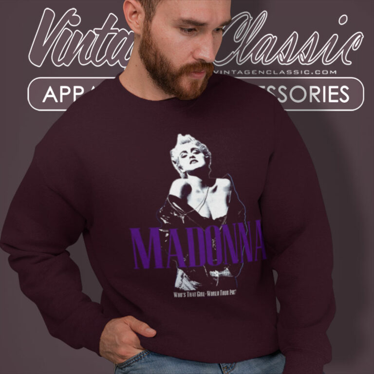 Madonna Shirt Whos That Girl World Tour 1987 Sweatshirt Madonna Shirt Whos That Girl World Tour 1987 Sweatshirt