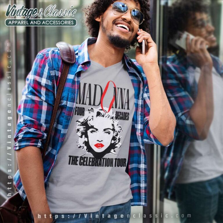 Madonna The Celebration Tour 2023 Poster V Neck TShirt Madonna The Celebration Tour 2023 Poster V Neck TShirt