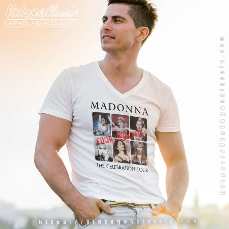 Madonna The Celebration Tour 2023 V Neck TShirt Madonna The Celebration Tour 2023 V Neck TShirt