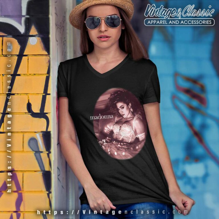 Madonna The Virgin World Tour V Neck TShirt Madonna The Virgin World Tour V Neck TShirt