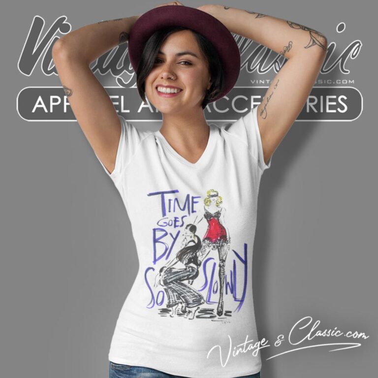 Madonna Time Goes By So Slowly V Neck TShirt Madonna Time Goes By So Slowly V Neck TShirt