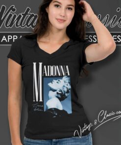 Madonna True Blue Shirt Four Decades Tour 5 Madonna True Blue Shirt Four Decades Tour V Neck TShirt