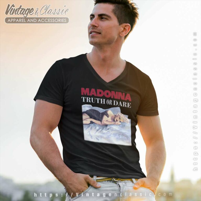 Madonna Truth Or Dare V Neck TShirt Madonna Truth Or Dare V Neck TShirt