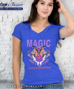 Magic Johnson La Lakers Back To Back Champions V Neck TShirt