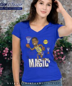 Magic Johnson La Lakers Caricature V Neck TShirt