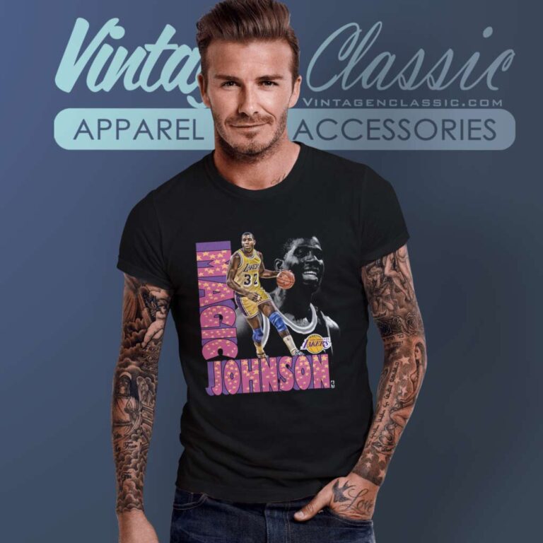 Magic Johnson Los Angeles Lakers Basketball T Shirt Magic Johnson Los Angeles Lakers Basketball T Shirt